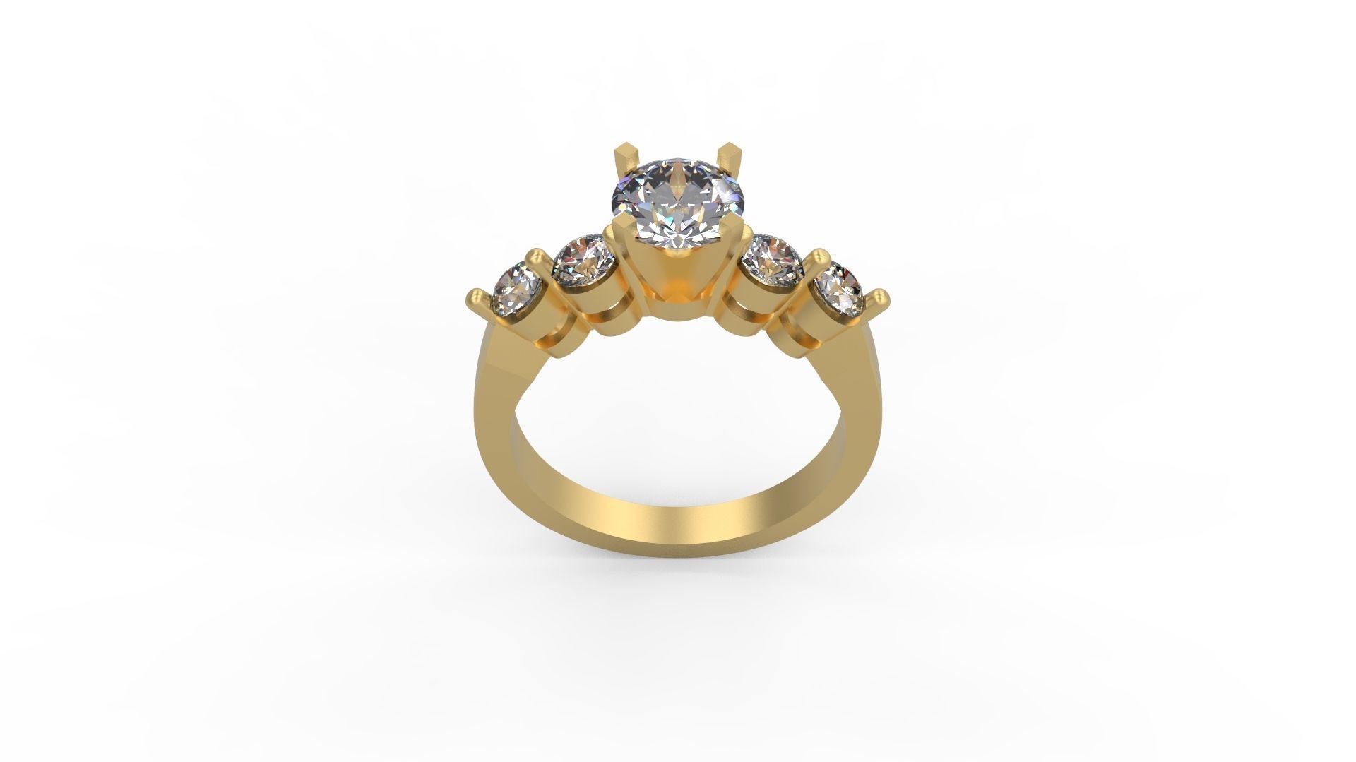 Woman Solitaire Ring 710 3D print model_3