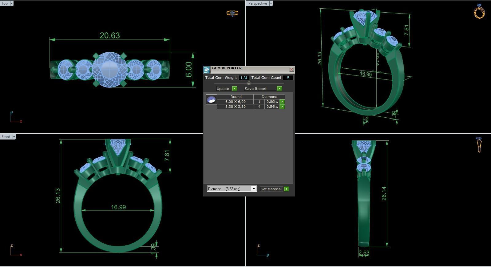 Woman Solitaire Ring 710 3D print model_5