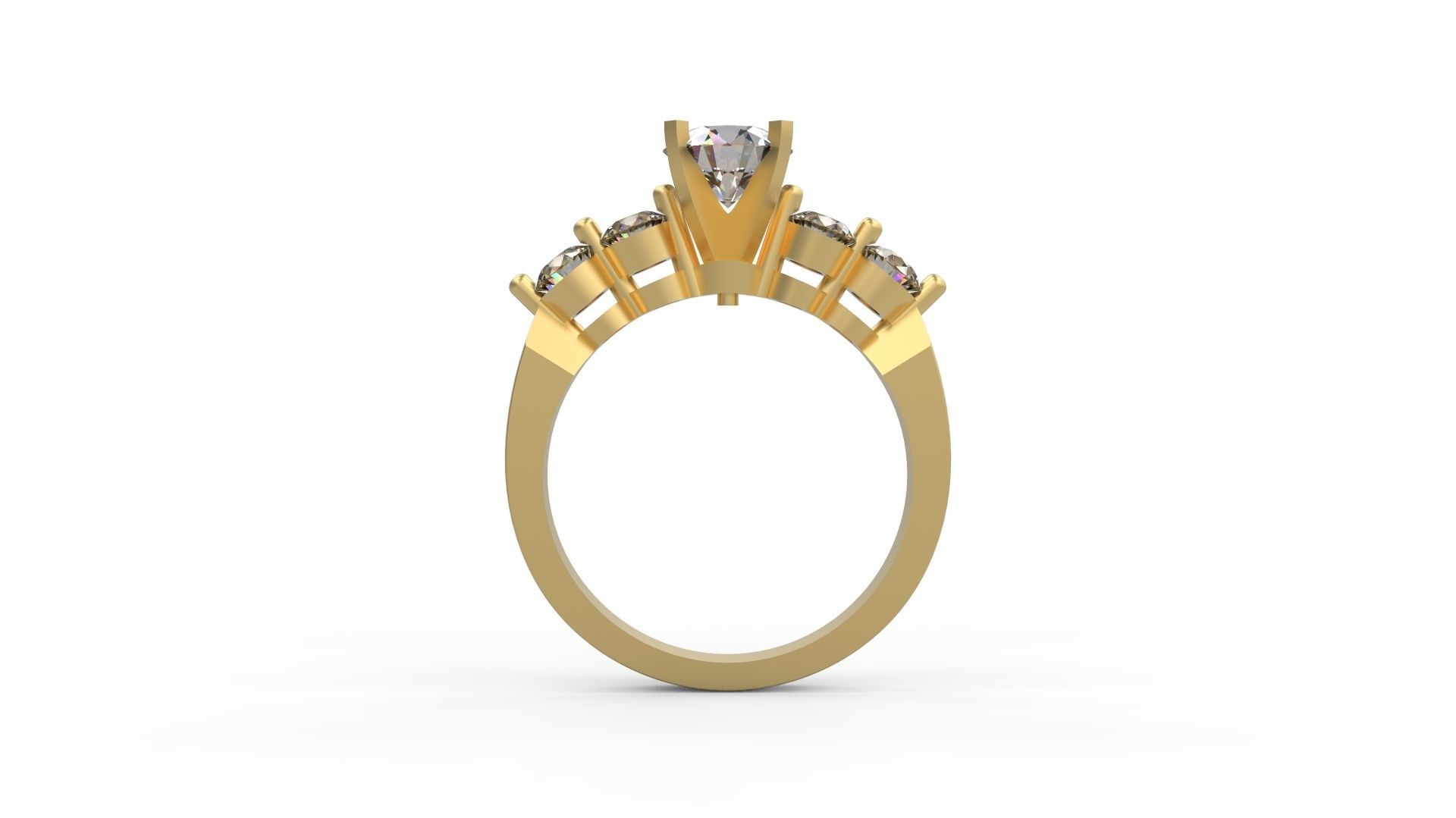 Woman Solitaire Ring 710 3D print model_1