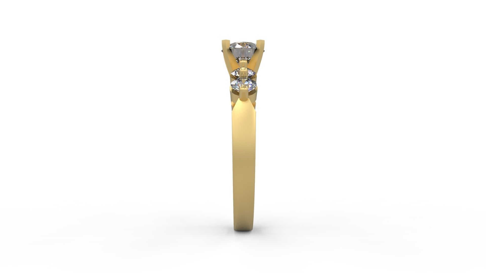 Woman Solitaire Ring 710 3D print model_2