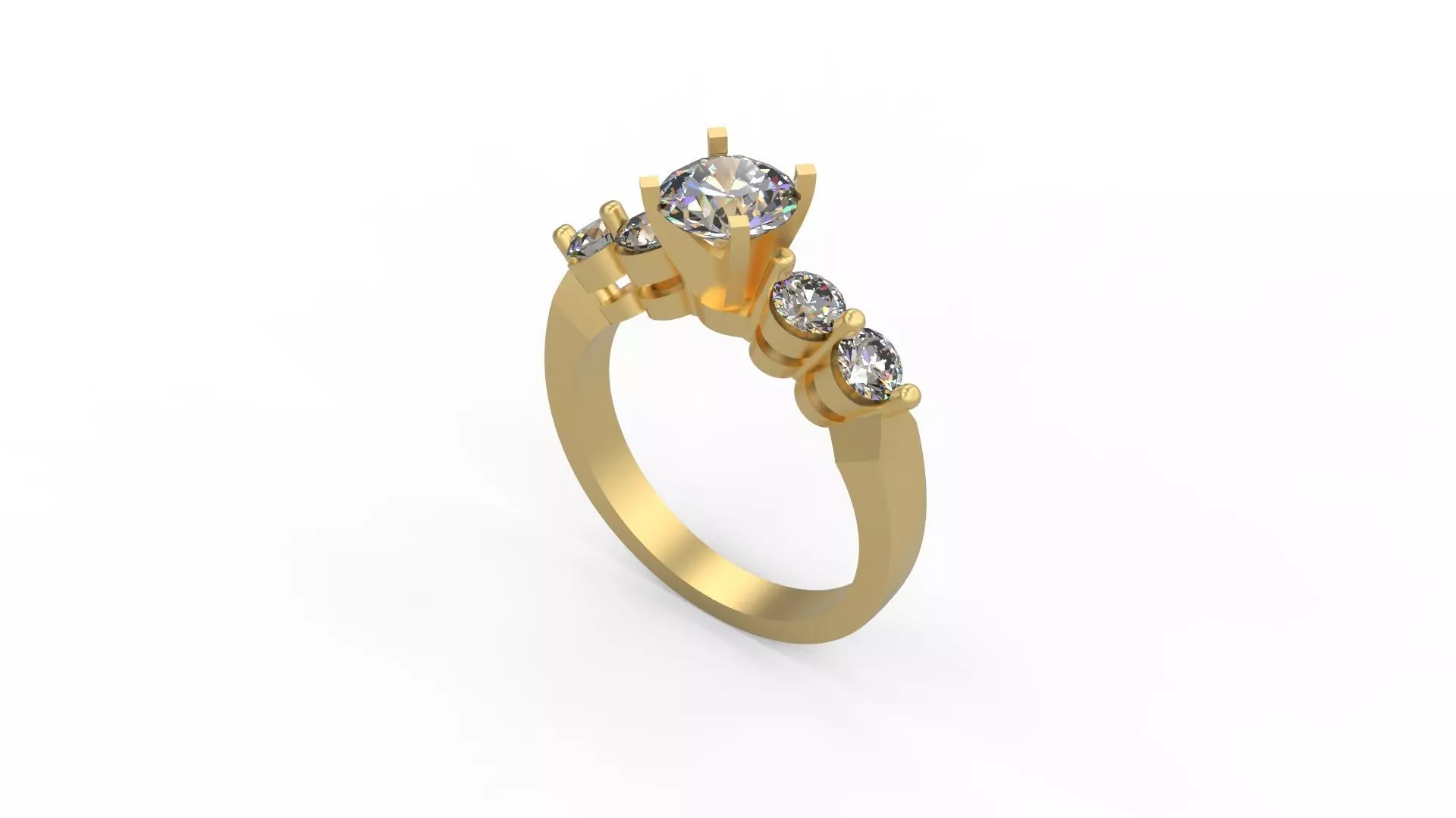 Woman Solitaire Ring 710 3D print model_0