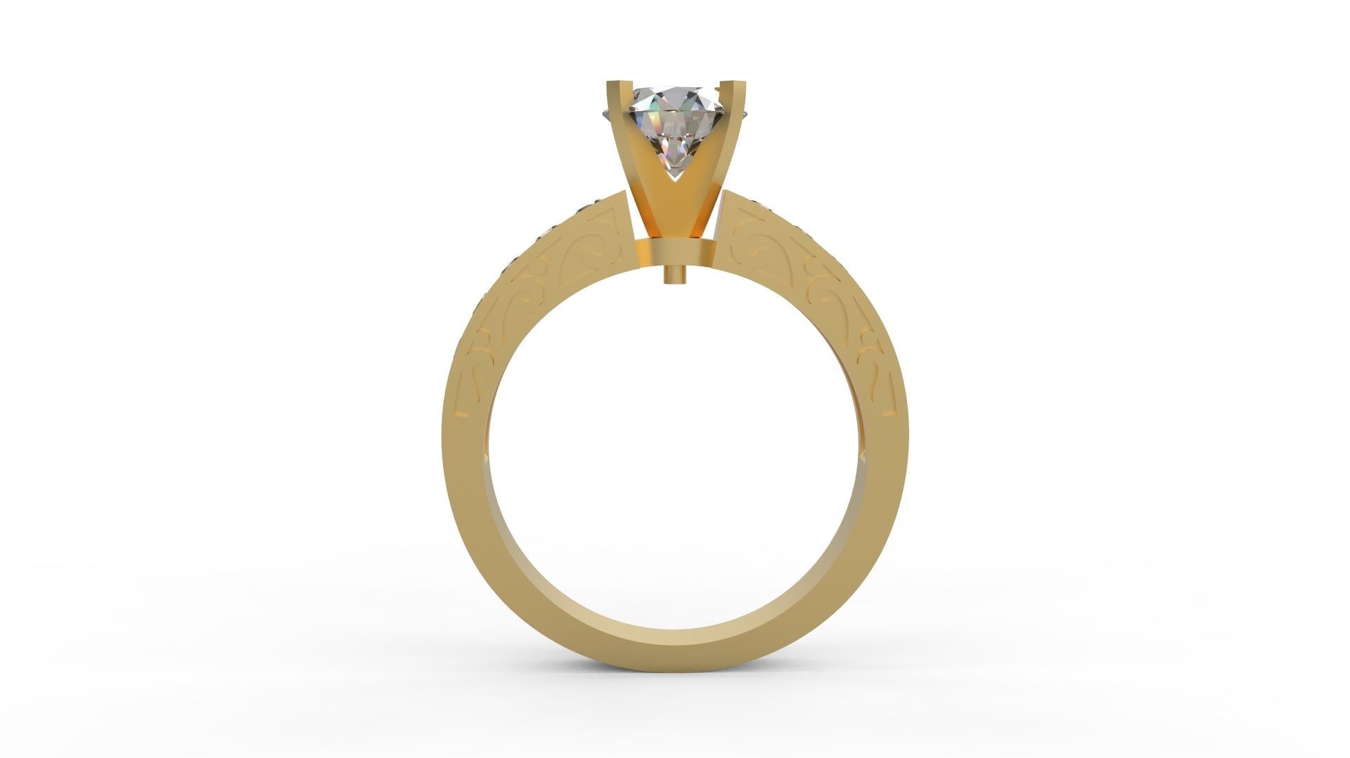 Woman Solitaire Ring 685 3D print model_1