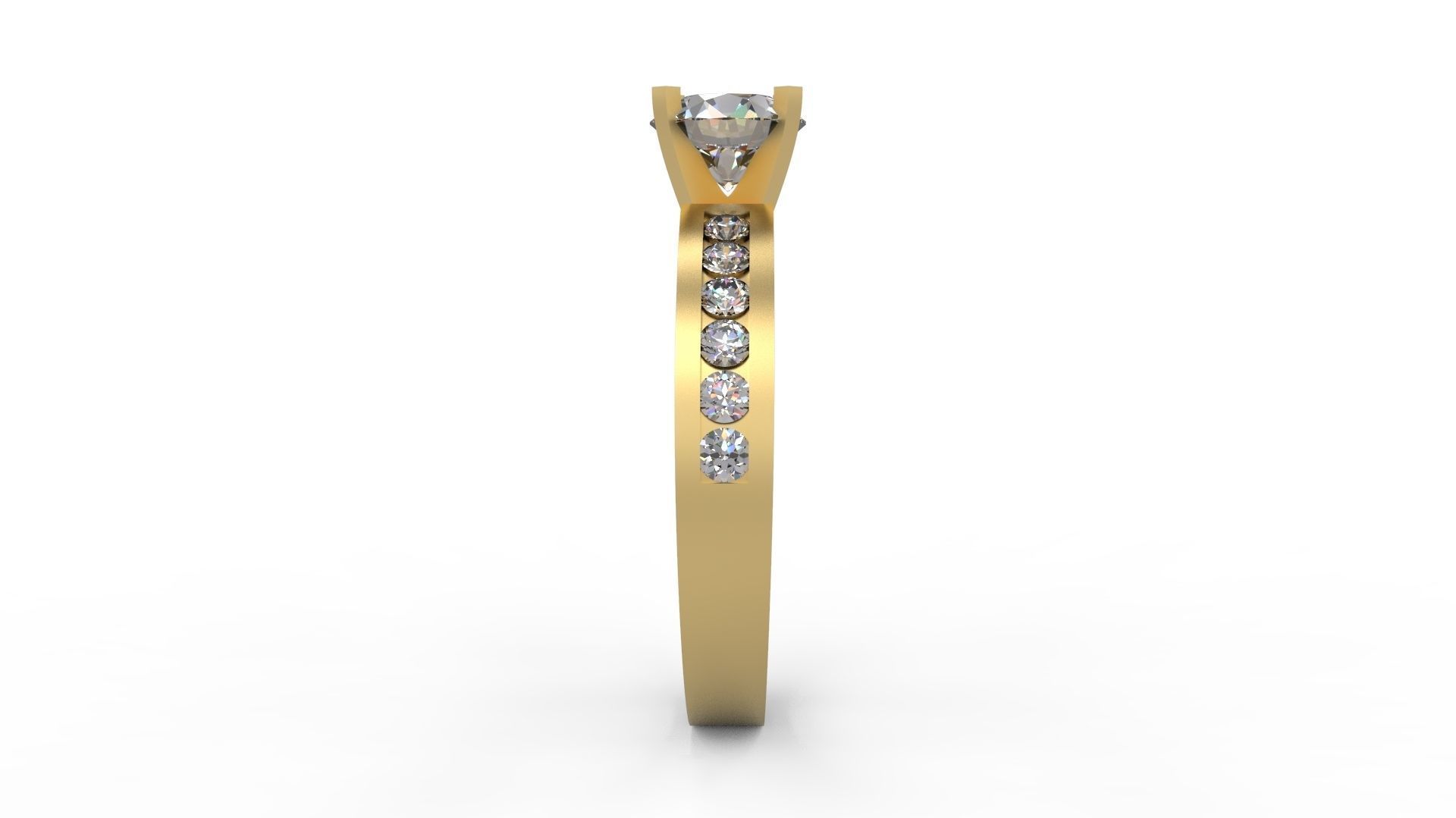 Woman Solitaire Ring 685 3D print model_2