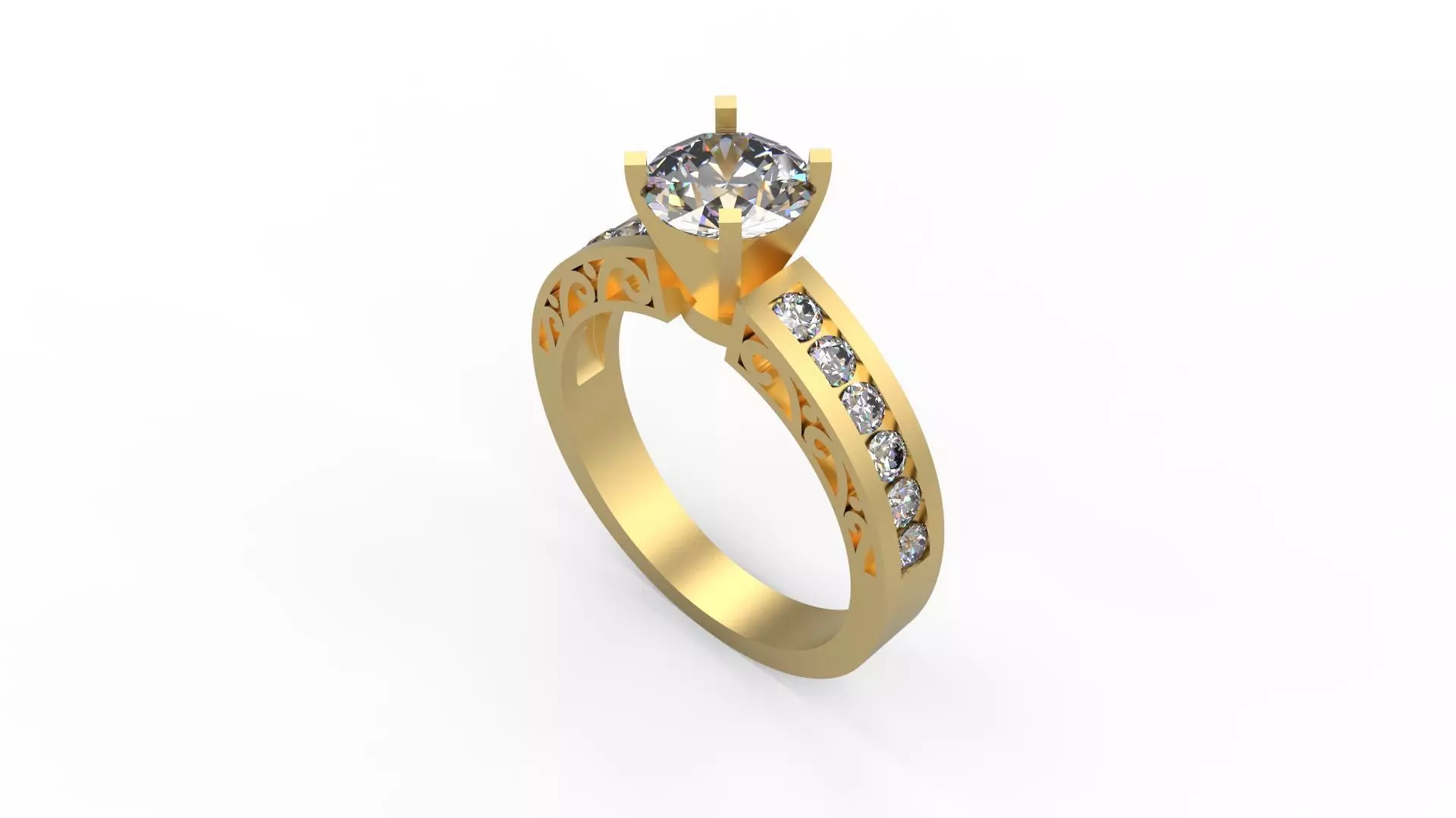 Woman Solitaire Ring 685 3D print model_0