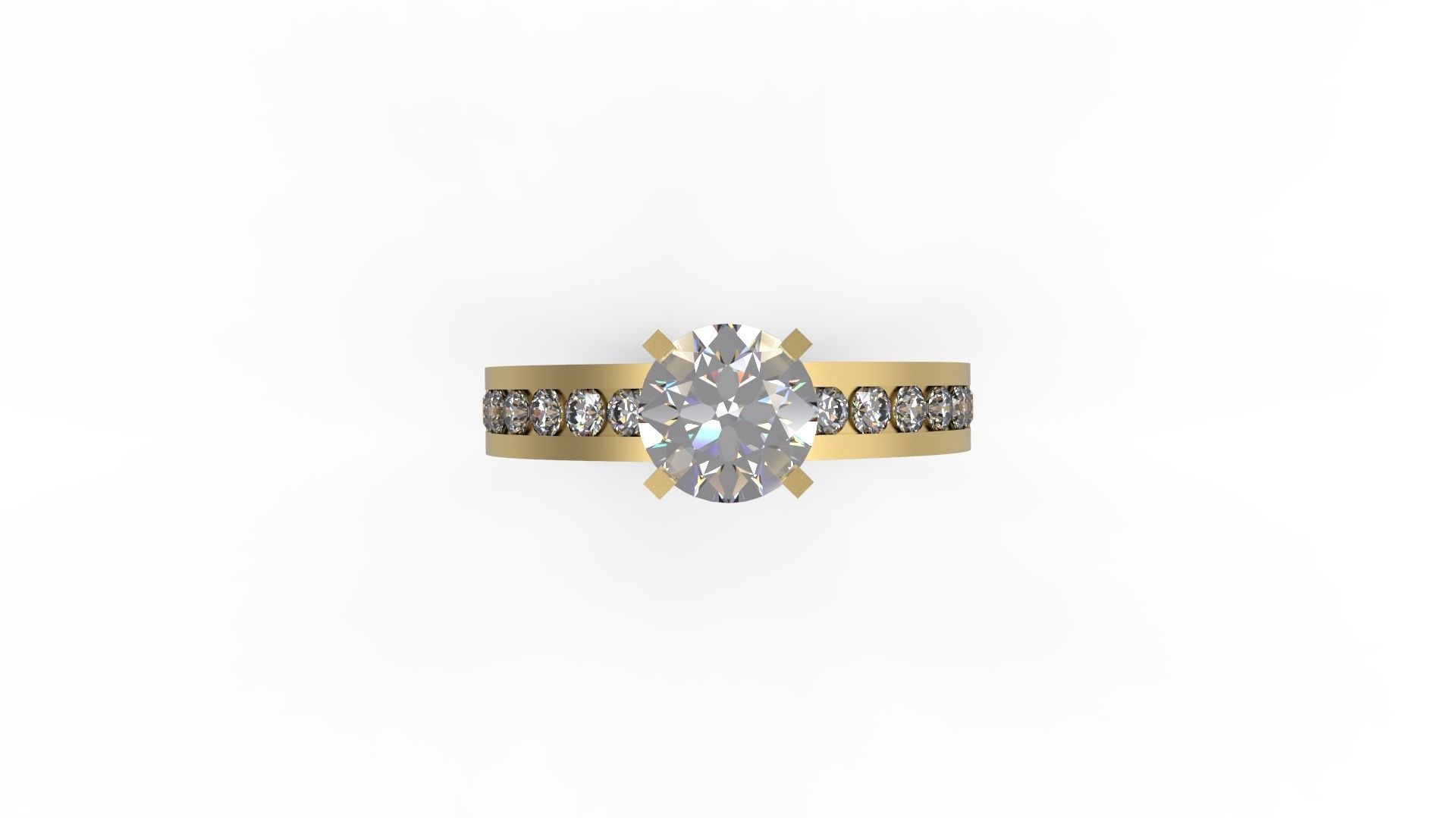 Woman Solitaire Ring 685 3D print model_4