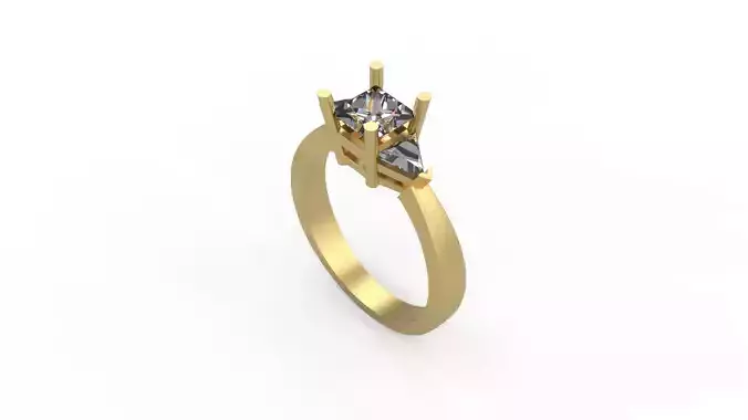 Woman Solitaire Ring 686
