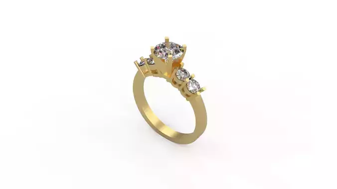 Woman Solitaire Ring 687