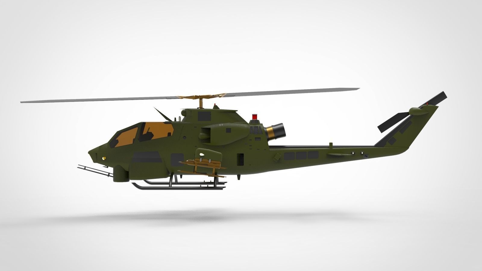 AH-1 Cobra Helicopter 3D model_3