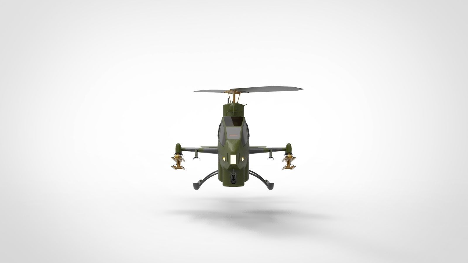 AH-1 Cobra Helicopter 3D model_2