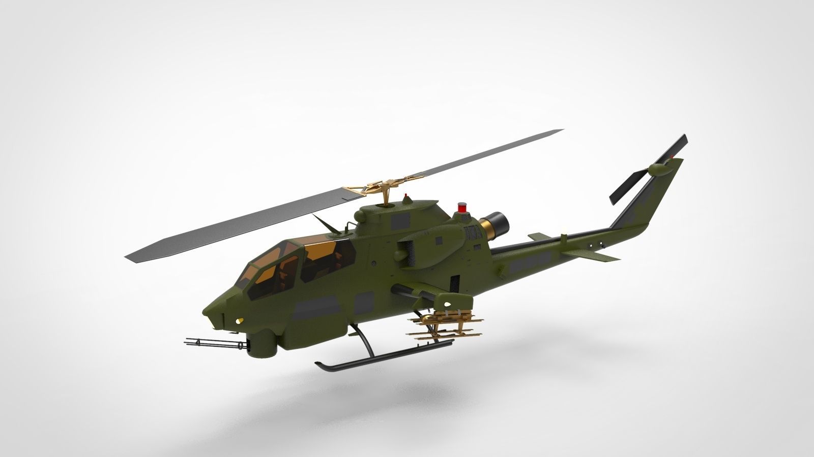 AH-1 Cobra Helicopter 3D model_1