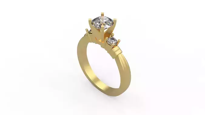 Woman Solitaire Ring 711