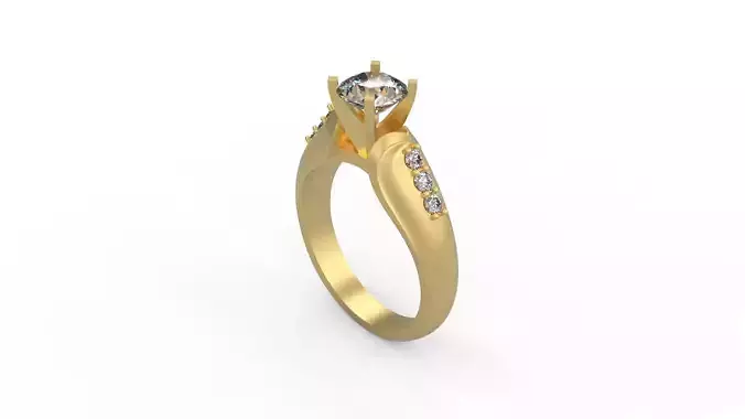 Woman Solitaire Ring 712