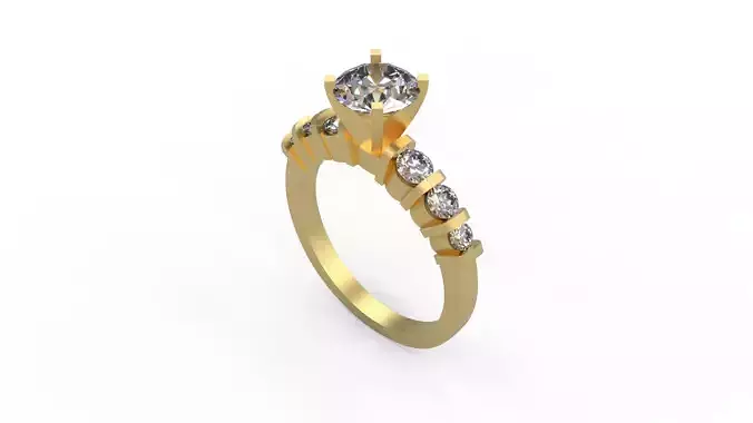 Woman Solitaire Ring 696