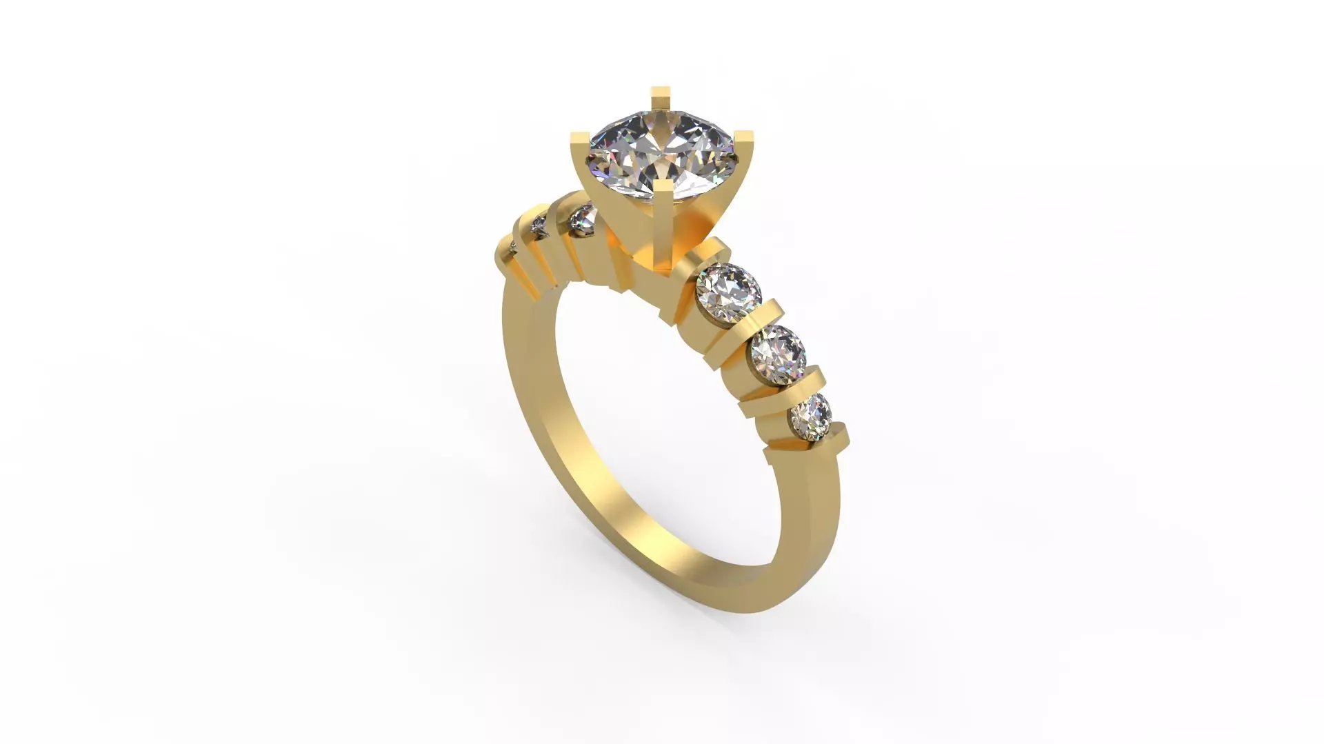Woman Solitaire Ring 696 3D print model_0