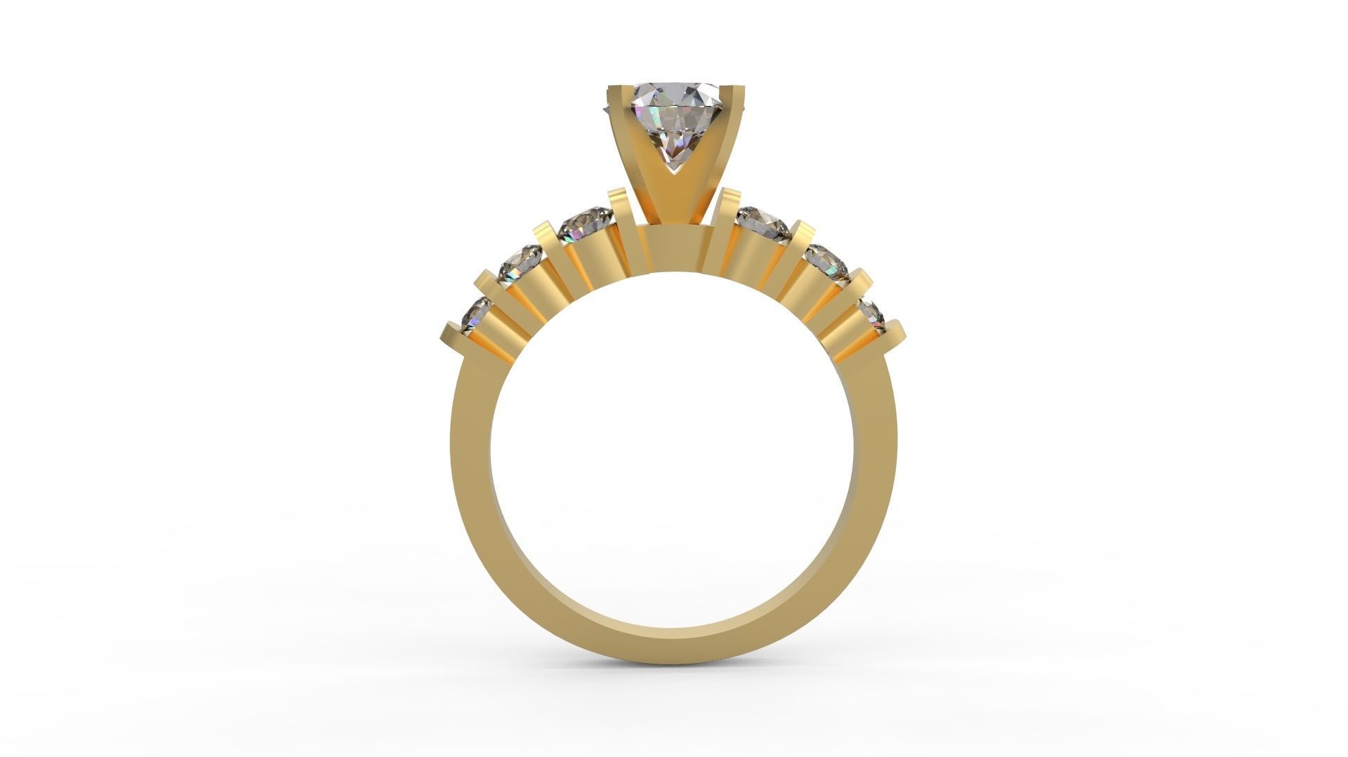 Woman Solitaire Ring 696 3D print model_1