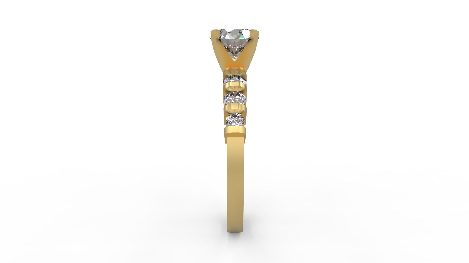 Woman Solitaire Ring 696 3D print model_2