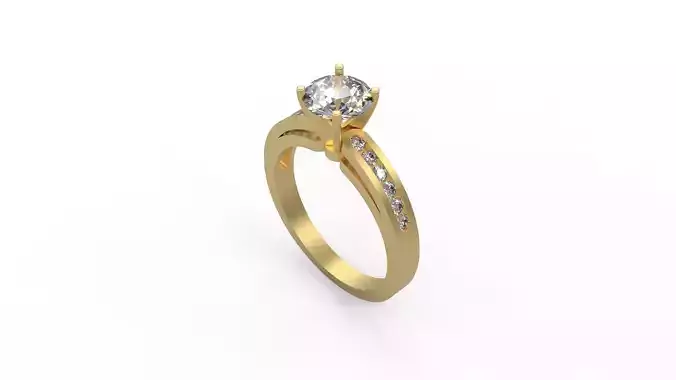 Woman Solitaire Ring 713