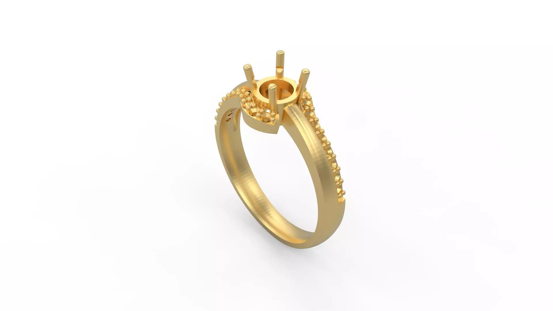Woman Solitaire Ring 702 3D print model_0
