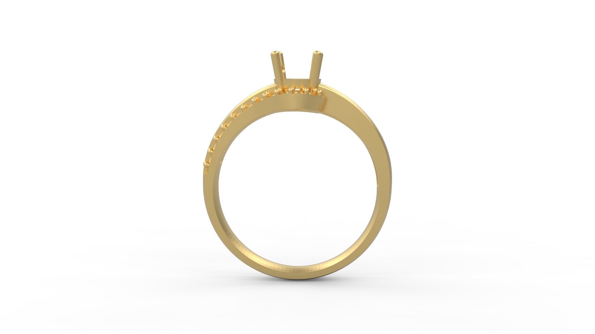 Woman Solitaire Ring 702 3D print model_1
