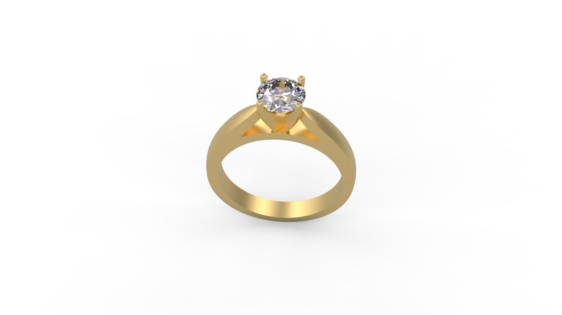 Woman Solitaire Ring 705 3D print model_3