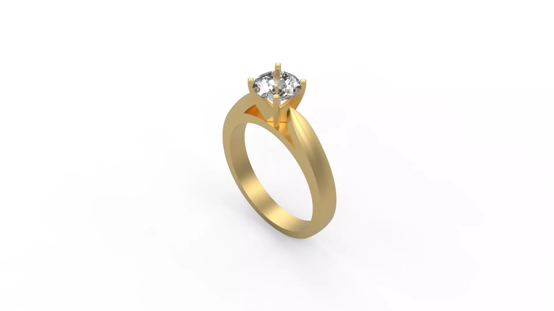 Woman Solitaire Ring 705 3D print model_0