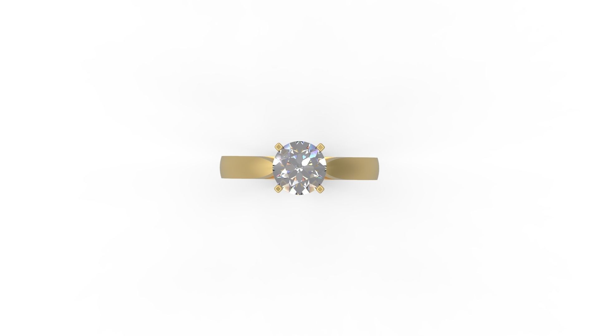 Woman Solitaire Ring 705 3D print model_4