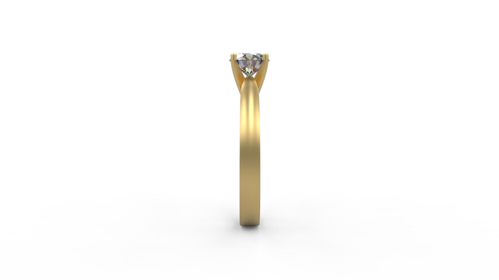Woman Solitaire Ring 705 3D print model_2