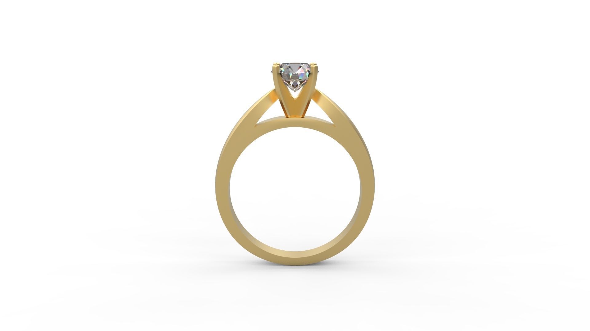 Woman Solitaire Ring 705 3D print model_1