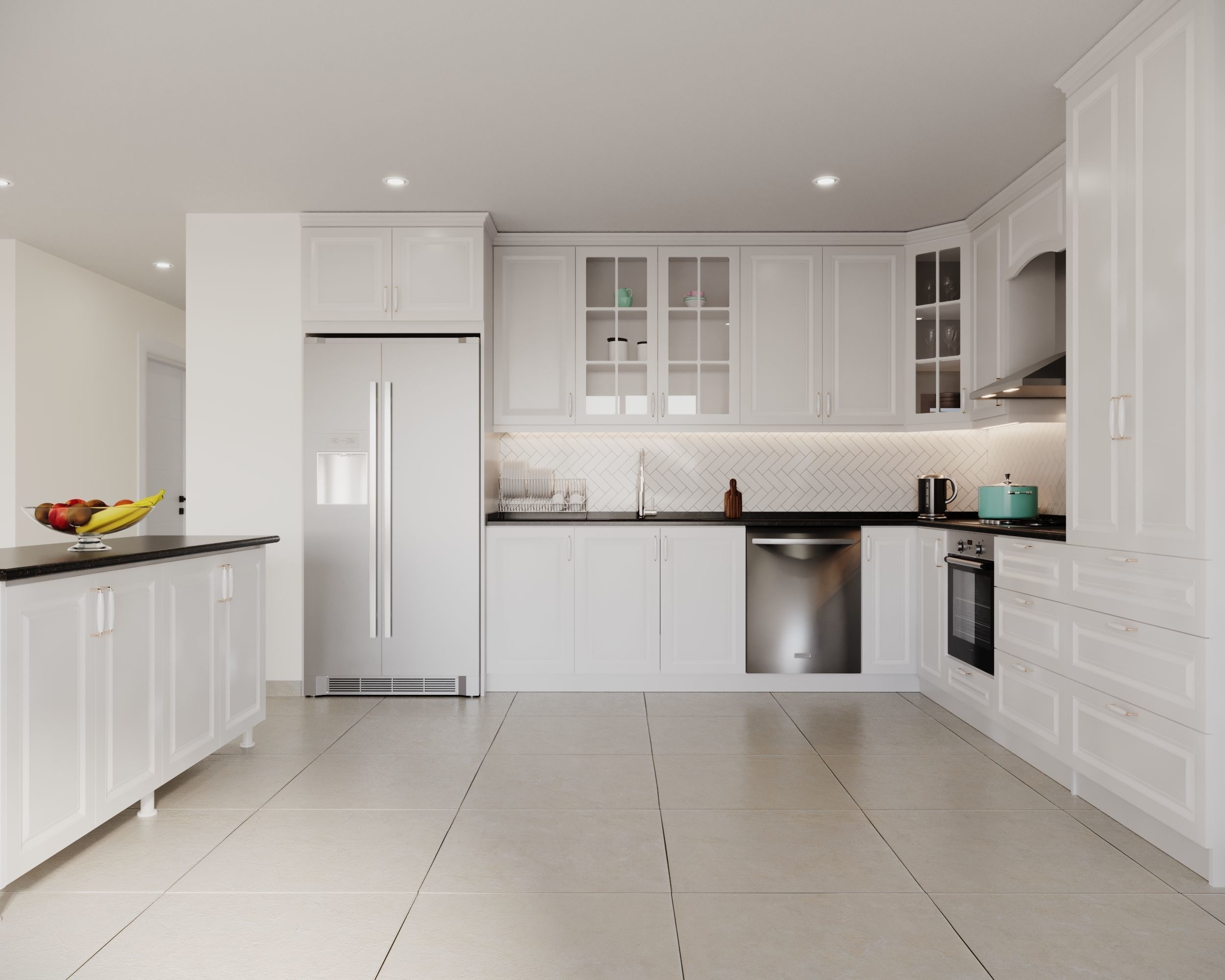 Modern Kitchen Low-poly 3D model_1