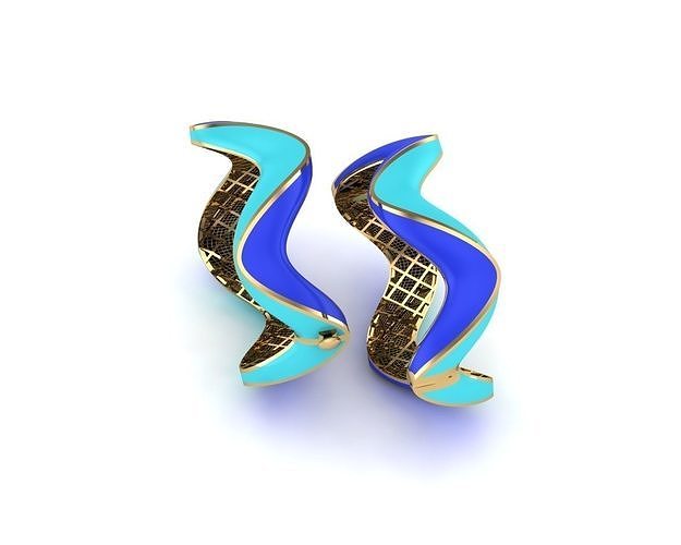 Direct casting mina gold bracelet and ring 3D model