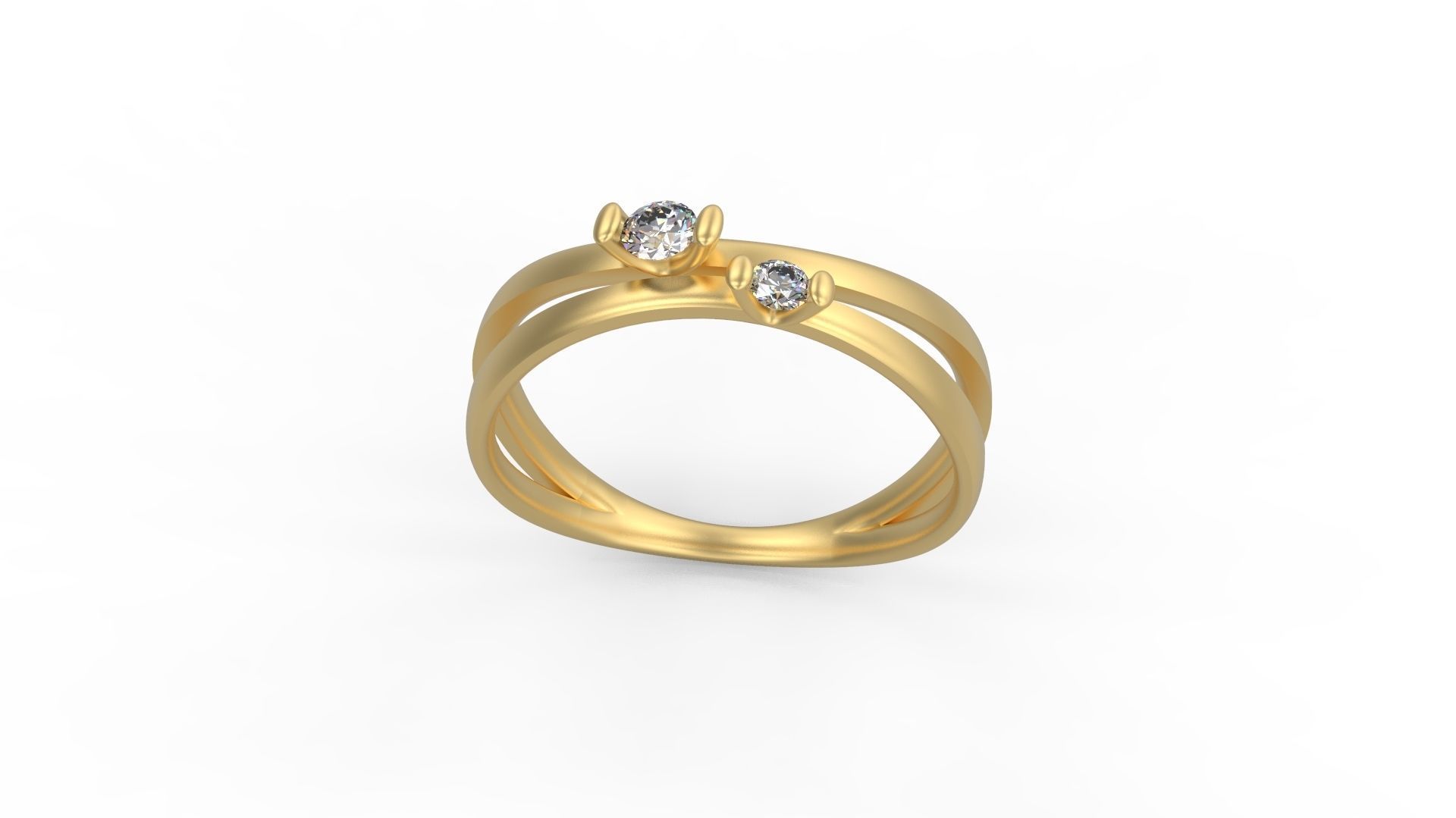 Woman Solitaire Ring 714 3D print model_3