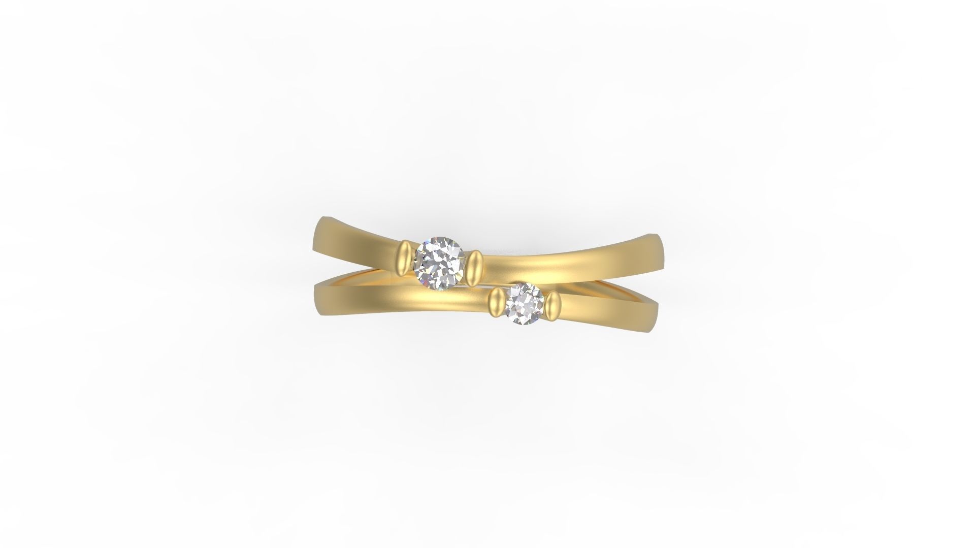 Woman Solitaire Ring 714 3D print model_4