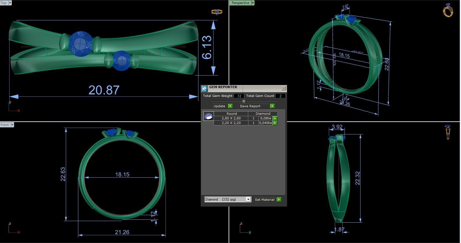Woman Solitaire Ring 714 3D print model_5