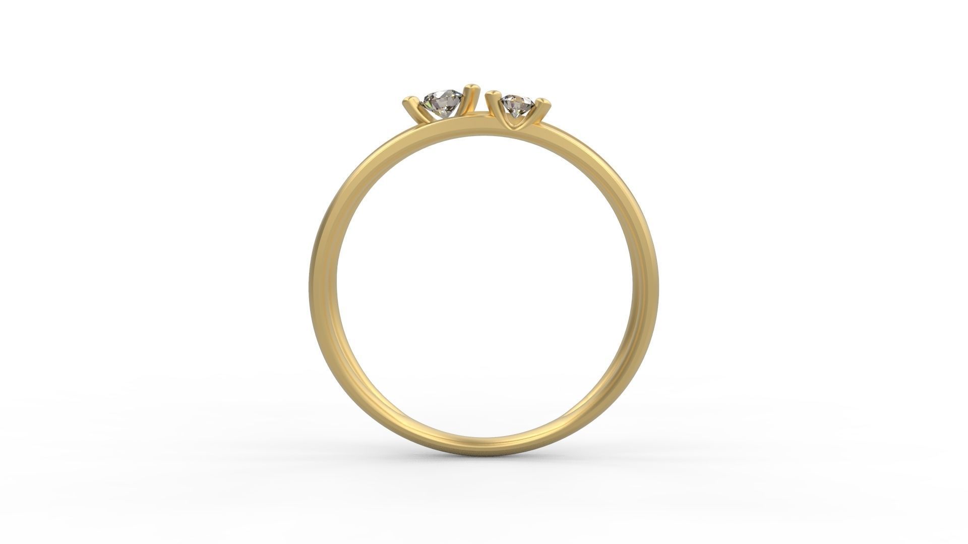 Woman Solitaire Ring 714 3D print model_1