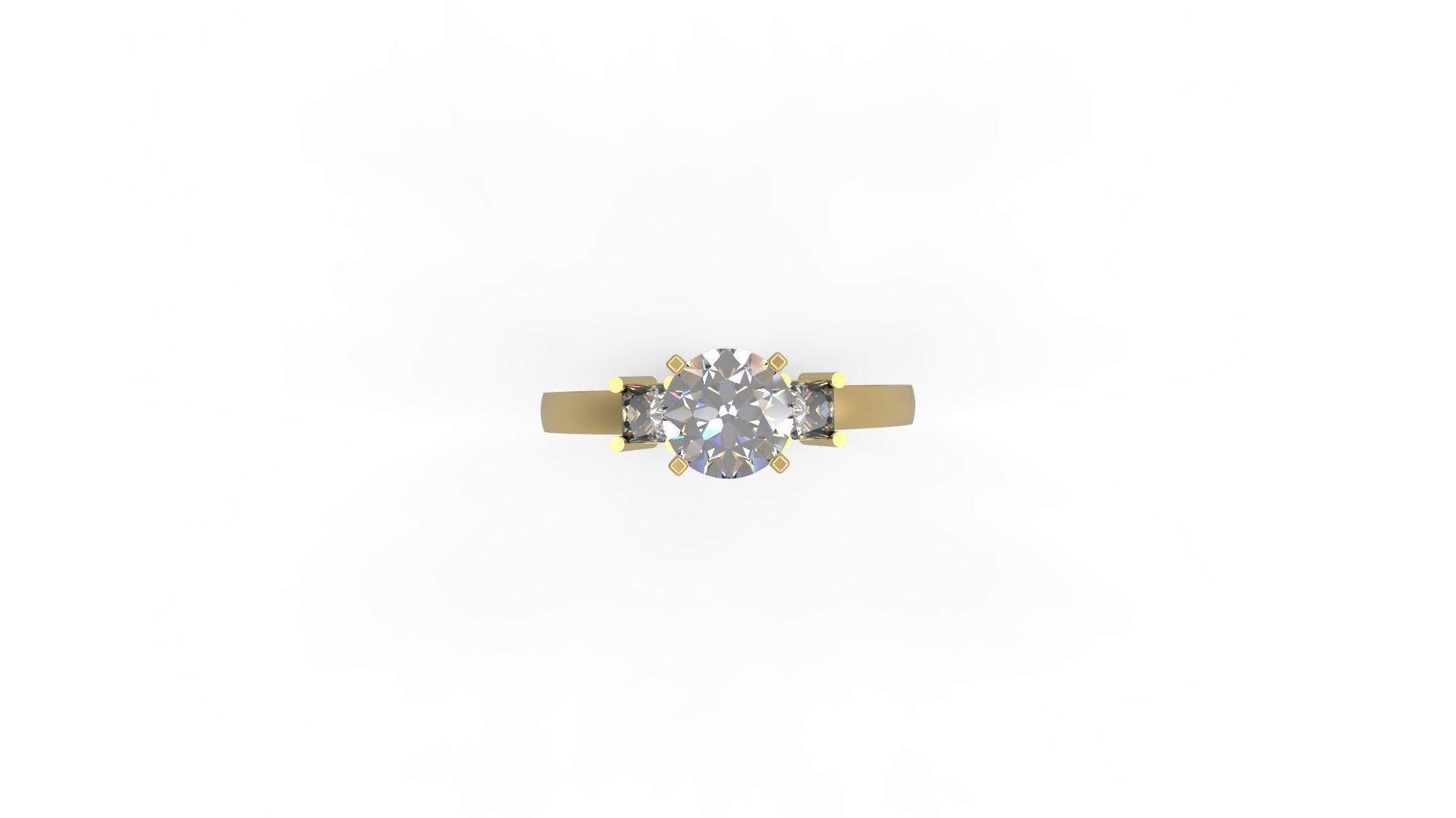 Woman Solitaire Ring 652 3D print model_4