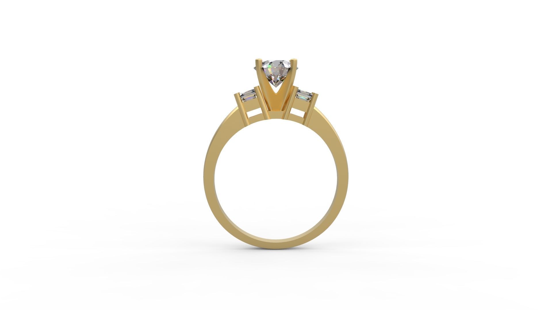 Woman Solitaire Ring 652 3D print model_1
