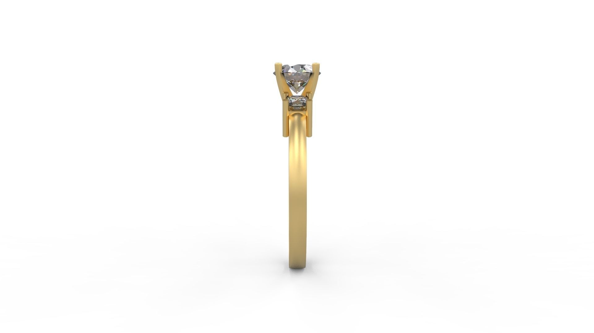 Woman Solitaire Ring 652 3D print model_2