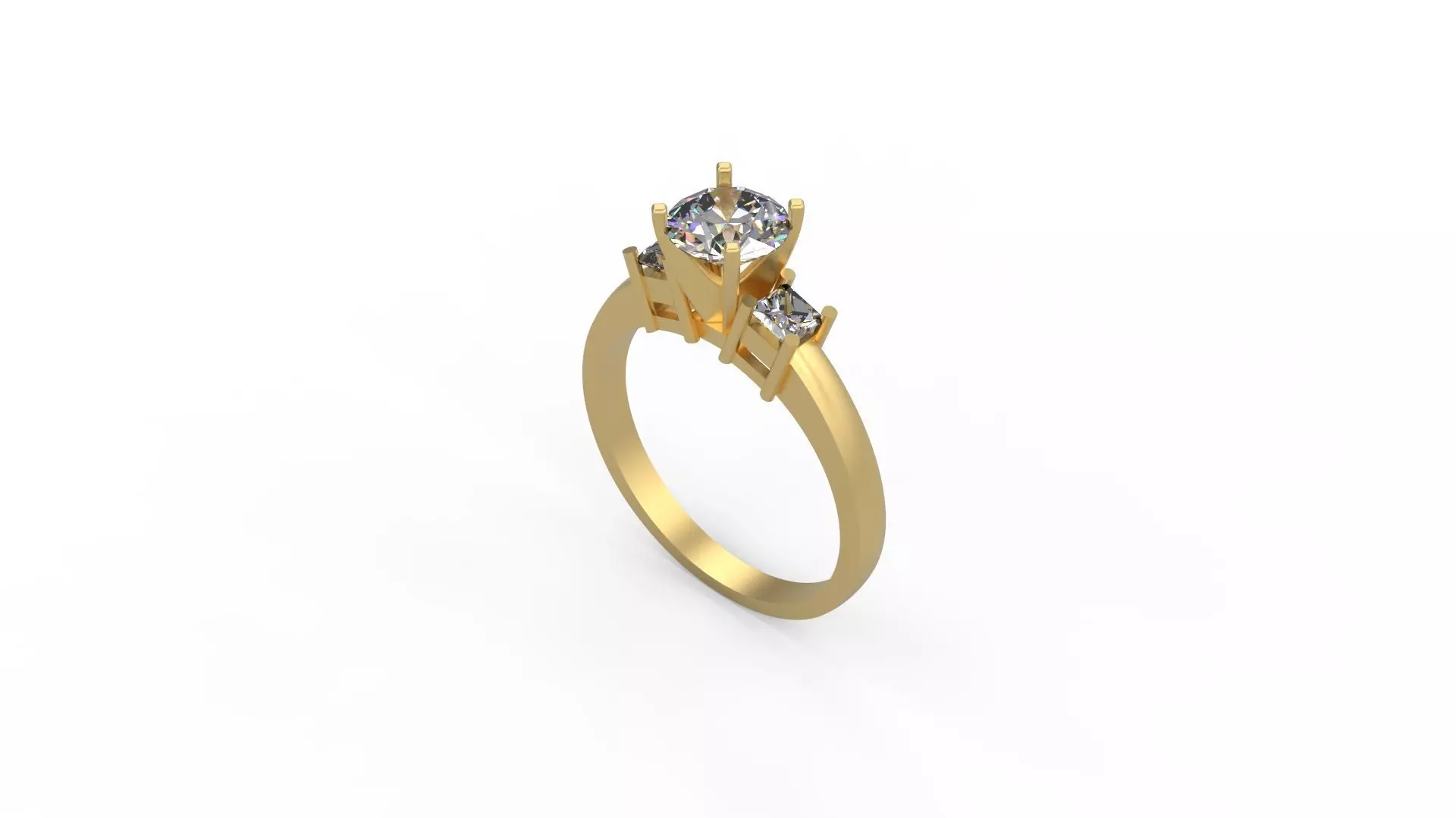 Woman Solitaire Ring 652 3D print model_0