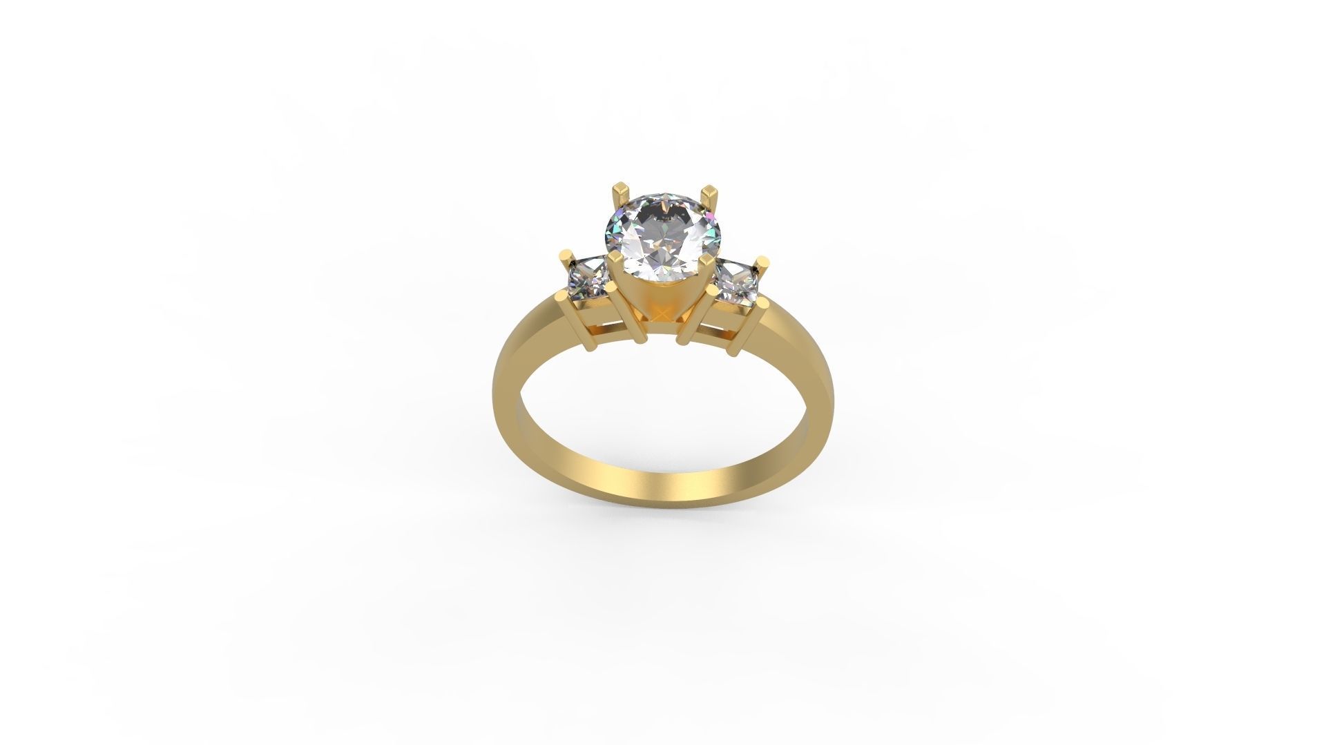 Woman Solitaire Ring 652 3D print model_3