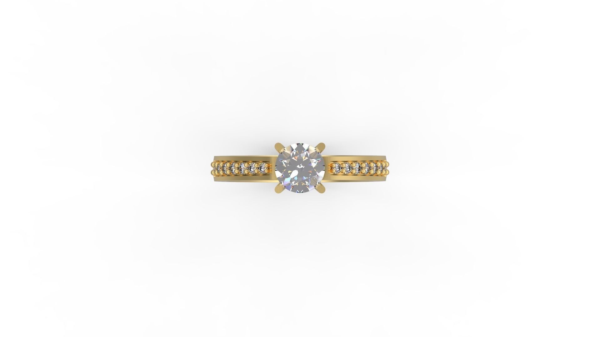 Woman Solitaire Ring 654 3D print model_4