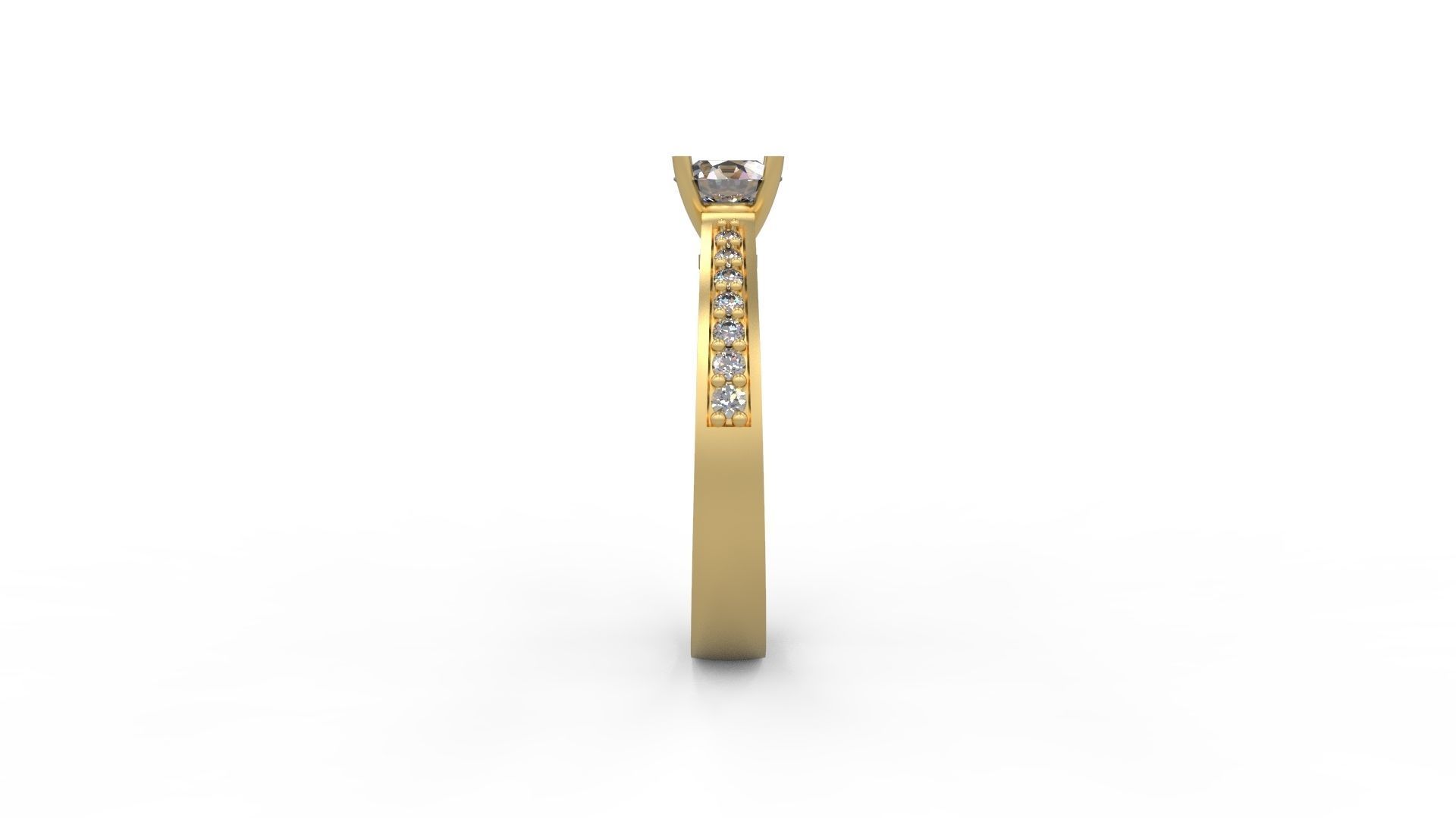 Woman Solitaire Ring 654 3D print model_2