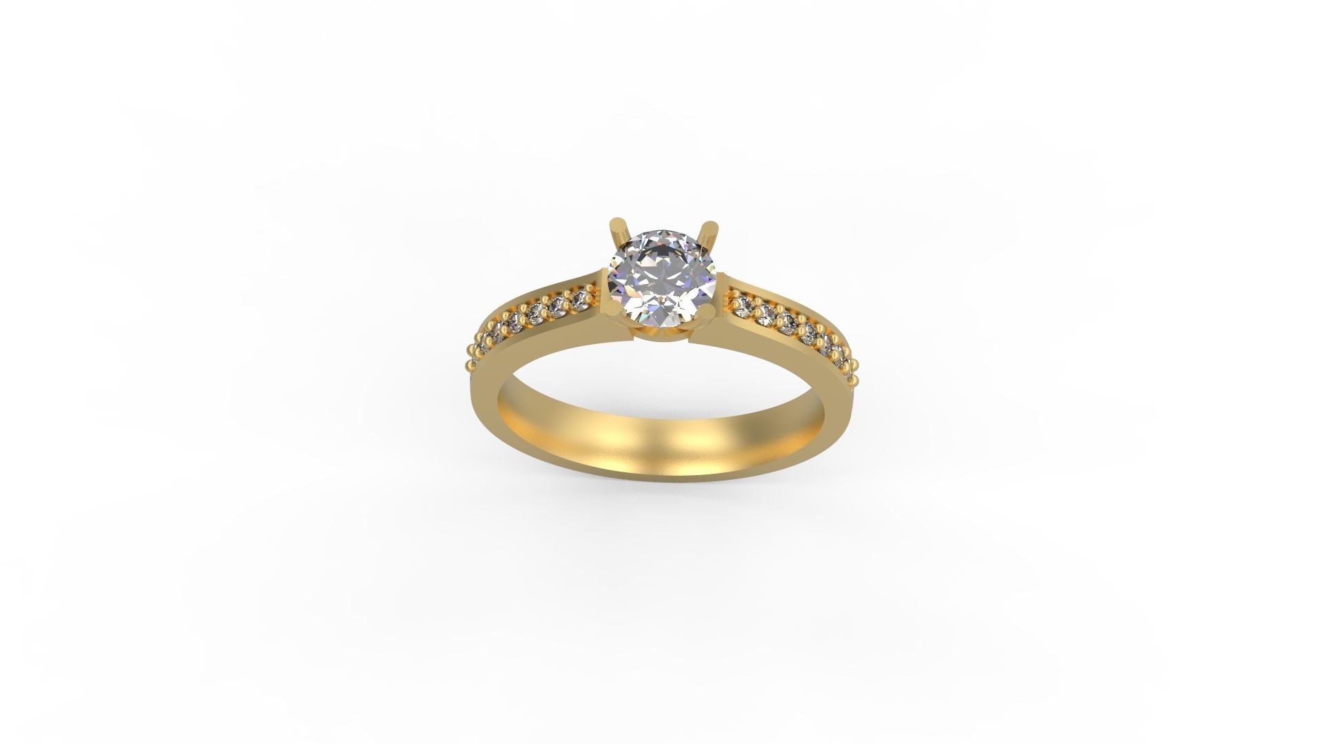 Woman Solitaire Ring 654 3D print model_3