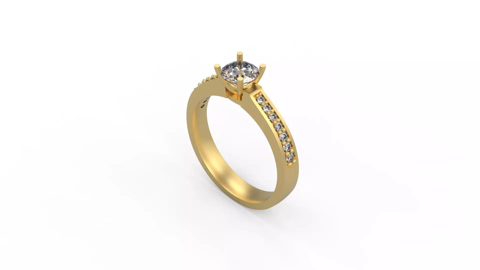 Woman Solitaire Ring 654 3D print model_0