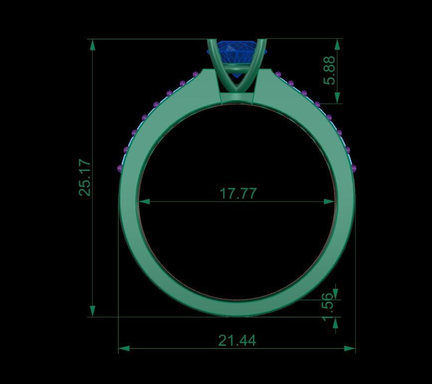 Woman Solitaire Ring 654 3D print model_6