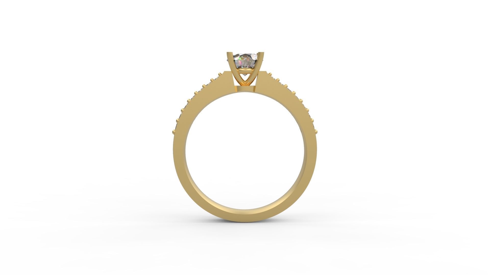 Woman Solitaire Ring 654 3D print model_1
