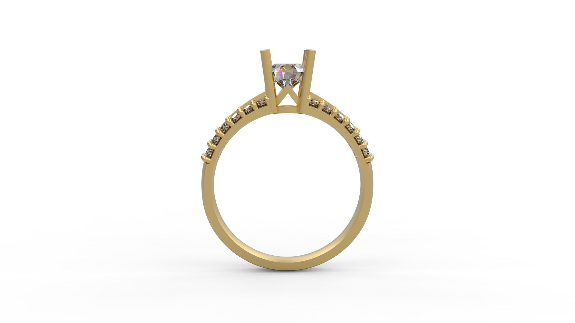 Woman Solitaire Ring 642 3D print model_1