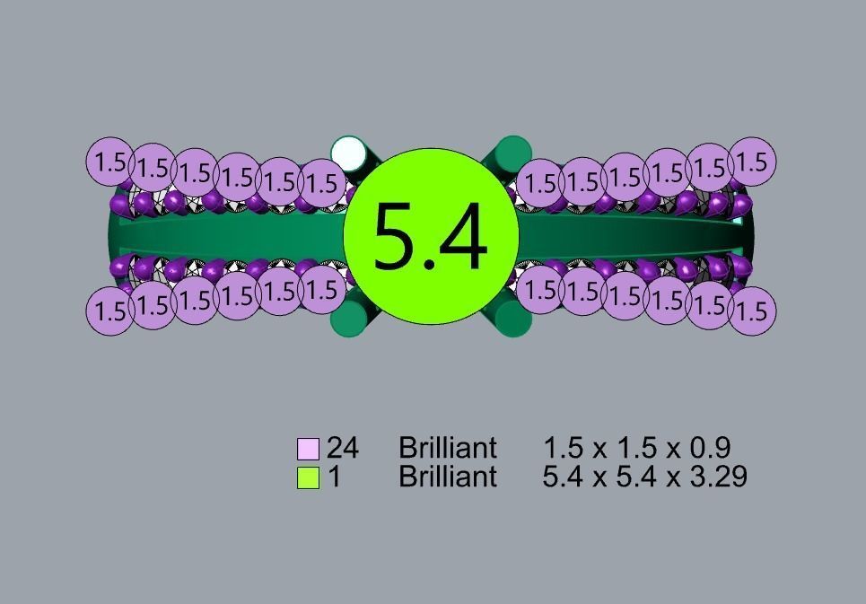 Woman Solitaire Ring 642 3D print model_10