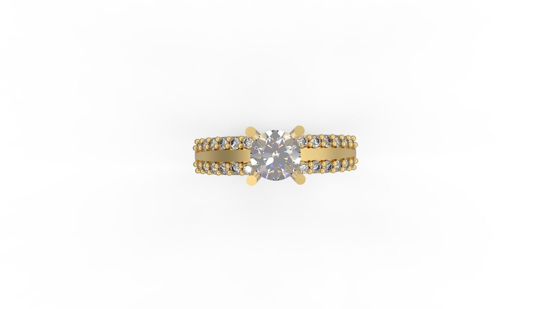Woman Solitaire Ring 642 3D print model_4