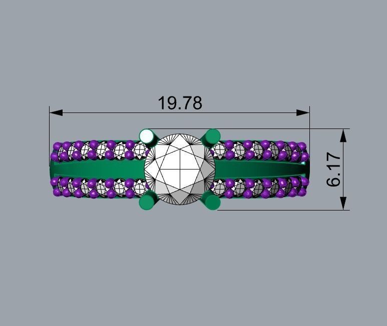 Woman Solitaire Ring 642 3D print model_6