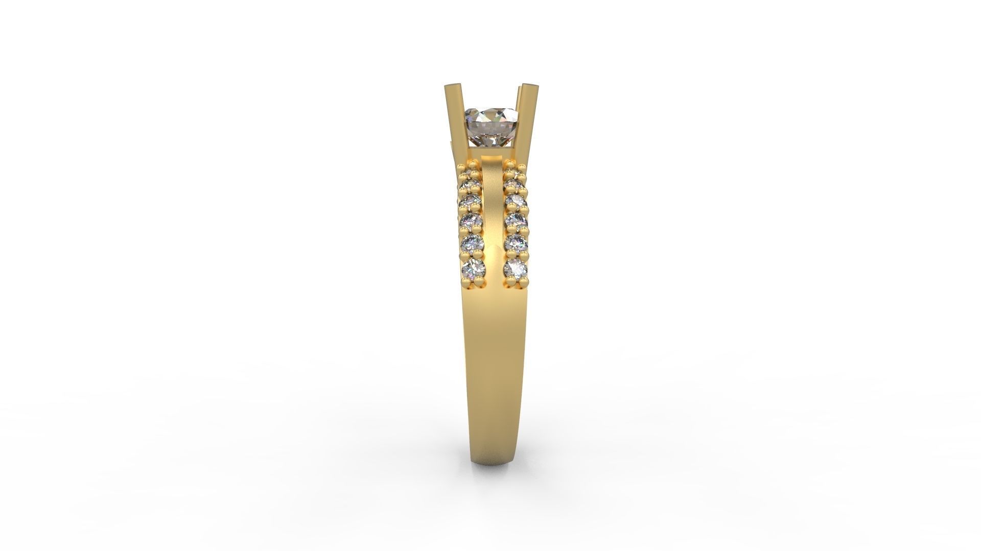 Woman Solitaire Ring 642 3D print model_2
